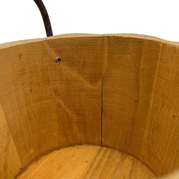 Pottery Barn Hand Carved Wooden Pumpkin Basket w/ Metal Handle Autumn!!! - Picture 12 of 12